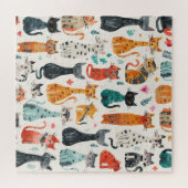 Kitties Patroon Legpuzzel (Horizontaal)