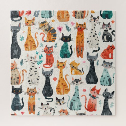 Kitties Patroon Legpuzzel (Verticaal)