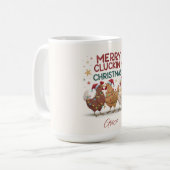 Kittig Kerstfeest met kippen - gepersonaliseerd Koffiemok (Voorkant links)
