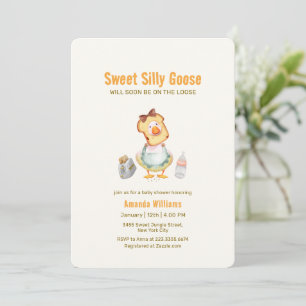 Kittige Domme Moeder Gans Brunch Baby Shower Kaart
