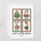 Kittige Gans Moppige Gans Kerst Foto Feestdagenkaart (Achterkant)