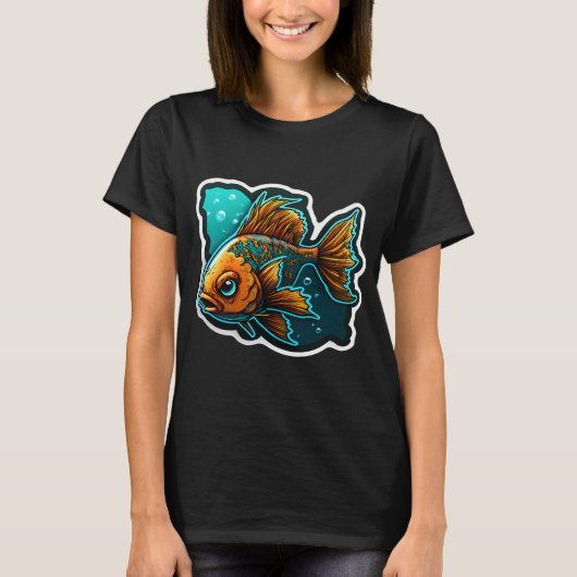 Kittige Kleurrijke Vis T-shirt (Voorkant)