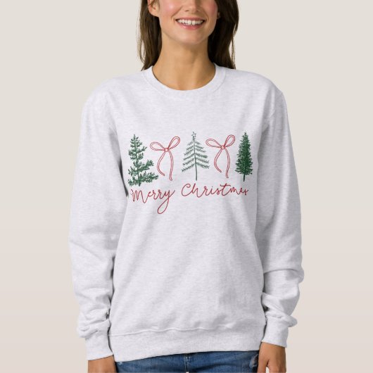 Kittige Preppy Vrolijk Kerstmis Trui (Voorkant)