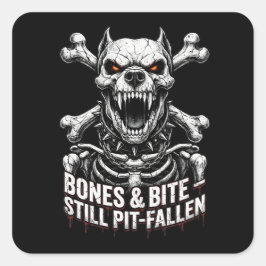 Kittige Skeletaal Bulldog Gotische Schedel Vierkante Sticker