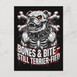 Kittige Skeleton Bulldog Gothic Briefkaart