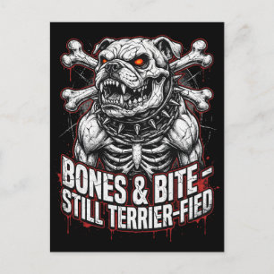 Kittige Skeleton Bulldog Gothic Briefkaart