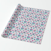 Kittige Sneeuwvlokken Cadeaupapier (Uitgerold)