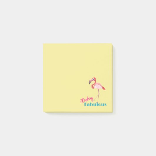 Kittige typografie met roze flamingo post-it® notes (Voorkant)