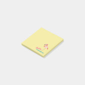 Kittige typografie met roze flamingo post-it® notes (Schuin)