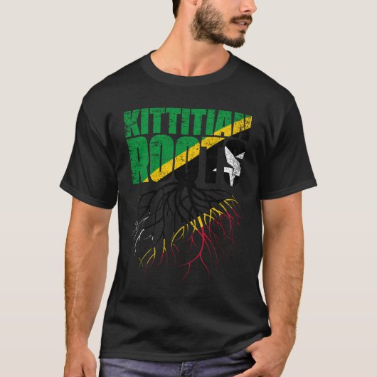 Kittitian Nevisian Roots St Kitts en Nevis Herita T-shirt (Voorkant)