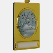 Kittiwakes Flying Verguld Banner Ornament (Rechts)