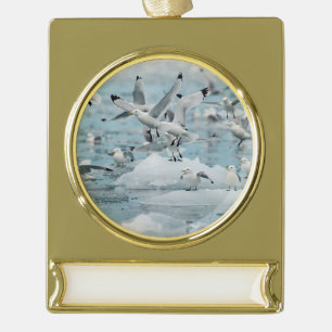 Kittiwakes Flying Verguld Banner Ornament