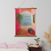 Kitty aan de kust hangend wandkleed (Slaapkamer)
