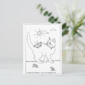 kitty_and_butterfly briefkaart (Staand voorkant)