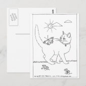 kitty_and_butterfly briefkaart (Voorkant / Achterkant)