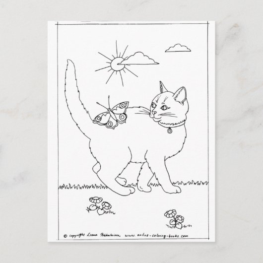 kitty_and_butterfly briefkaart (Voorkant)