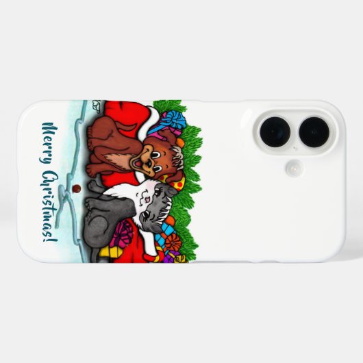 Kitty and Puppy , Happy XMas Case-Mate iPhone Case (Achterkant (horizontaal))