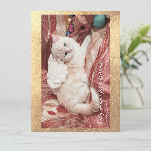 Kitty Angel for Christmas Kaart (Staand voorkant)