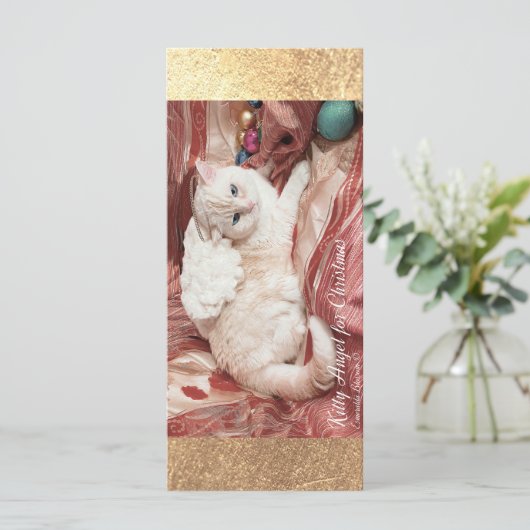 Kitty Angel for Christmas Kaart (Staand voorkant)