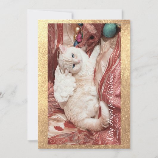 Kitty Angel voor Kerstmis Bedankkaart (Voorkant)