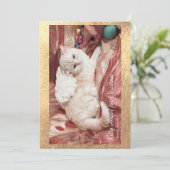Kitty Angel voor Kerstmis Bedankkaart (Staand voorkant)