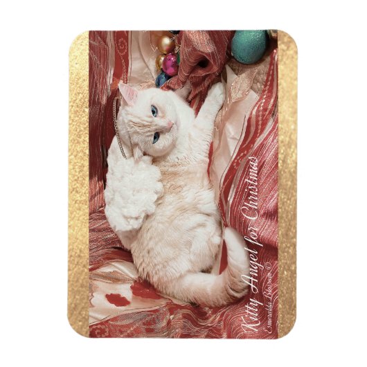 Kitty Angel voor Kerstmis Magneet (Verticaal)