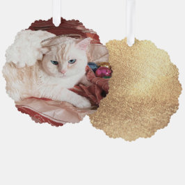 Kitty Angel voor Kerstmis Ornament Kaart