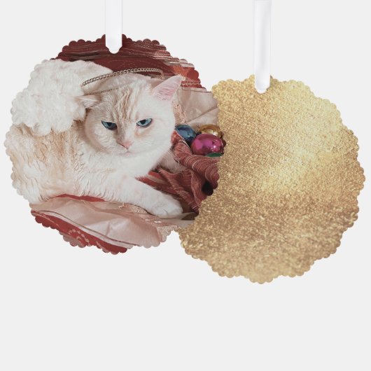 Kitty Angel voor Kerstmis Ornament Kaart (Voorkant / Achterkant)