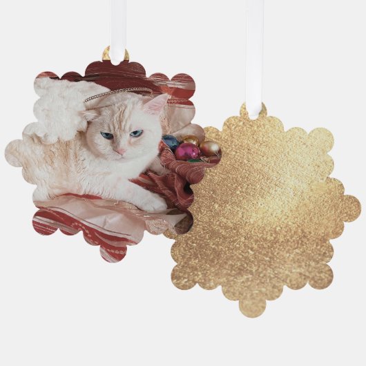 Kitty Angel voor Kerstmis Ornament Kaart (Voorkant / Achterkant)