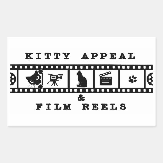 Kitty Appeal & Film Reels Witte Sticker (Voorkant)