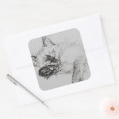 Kitty 'Baby' Vierkante Sticker (Envelop)