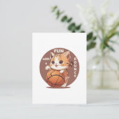 kitty basketbal briefkaart (Staand voorkant)