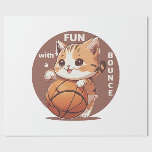 kitty basketbal cadeaupapier (Vlak)
