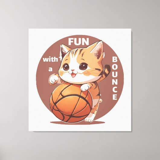 kitty basketbal canvas afdruk (Voorkant)