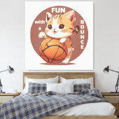 kitty basketbal canvas afdruk (Insitu (Slaapkamer))