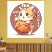kitty basketbal canvas afdruk (Insitu (Woonkamer))