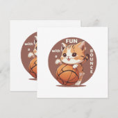 kitty basketbal kaart (Voorkant / Achterkant)
