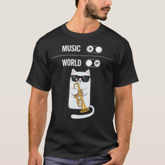 Kitty Bebop Cool Jazz Kat Met Zonnebril Spelend T-shirt