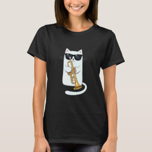 Kitty Bebop Cool Jazz Kat Met Zonnebril Trompet Sp T-shirt