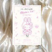 Kitty Birthday Girl Invitation  Kaart