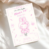 Kitty Birthday Girl Invitation  Kaart