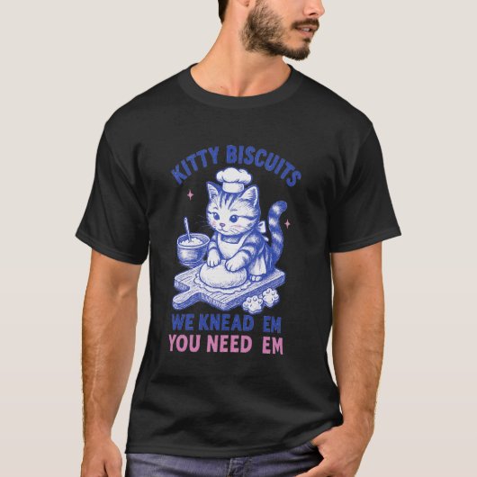 Kitty Biscuits Bakkerij Grappige Kat Bakken Cadeau T-shirt (Voorkant)