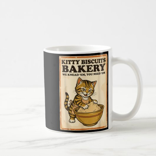 Kitty biscuits bakkerij grappige kat kneedt deeg m koffiemok (Rechts)
