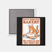 Kitty biscuits bakkerij grappige kat kneedt deeg m magneet (Voorkant / Achterkant)