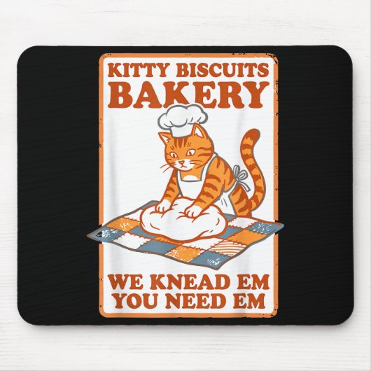Kitty biscuits bakkerij grappige kat kneedt deeg m muismat (Voorkant)