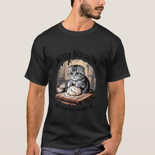 Kitty Biscuits Bakkerij Shirt Kattenliefhebber Kne (Voorkant)