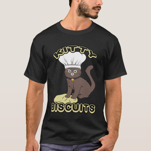 Kitty Biscuits Kat Kneeddeeg Chef Kat T-shirt (Voorkant)