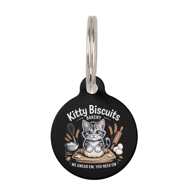 Kitty Biscuits We Knead Em You Need Em Cute Kat  Huisdierpenning (Voorkant)