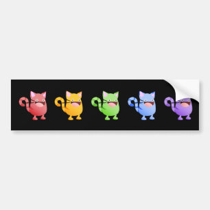 Kitty Bounce Regenboog Sticker