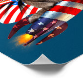 Kitty Cat 4 juli Rocket met Fireworks USA Poster (Hoek)